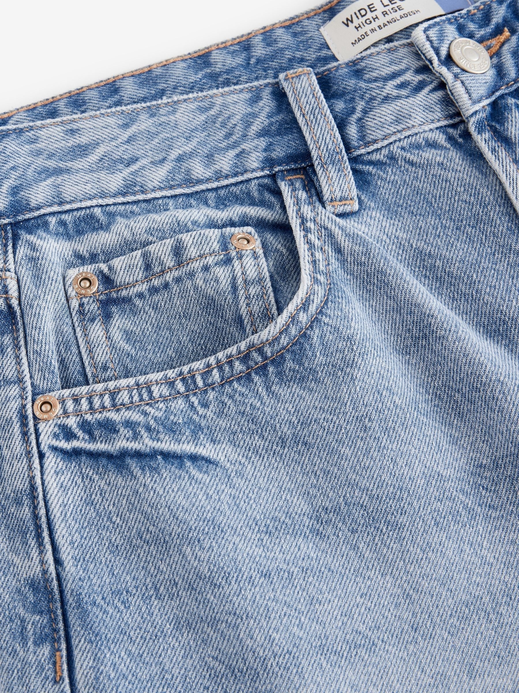 Women Mid Blue Wide Leg Jeans – Trendy, Comfortable & Stylish Denim Pants in Pakistan