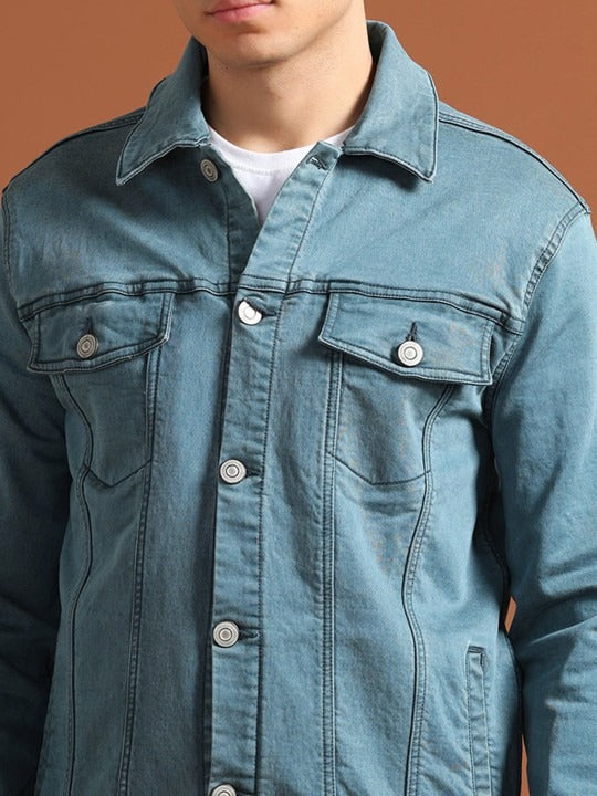 Men Solid Long Sleeves Denim Jacket – Comfortable, Durable Outerwear for Pakistani Weather | HARCHIZ
