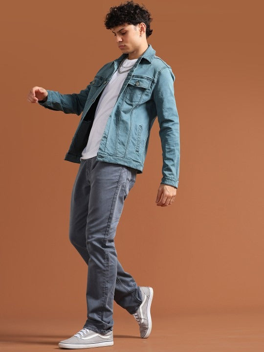Men Solid Long Sleeves Denim Jacket – Comfortable, Durable Outerwear for Pakistani Weather | HARCHIZ