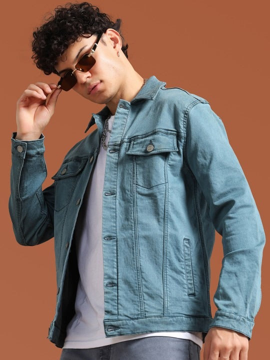 Men Solid Long Sleeves Denim Jacket – Comfortable, Durable Outerwear for Pakistani Weather | HARCHIZ
