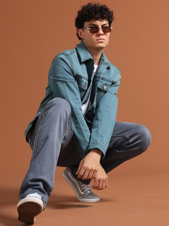 Men Solid Long Sleeves Denim Jacket – Comfortable, Durable Outerwear for Pakistani Weather | HARCHIZ