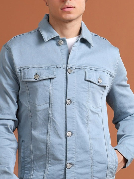 Men Solid Long Sleeves Denim Jacket – Premium Cotton Outerwear for Pakistan’s Urban Style | HARCHIZ
