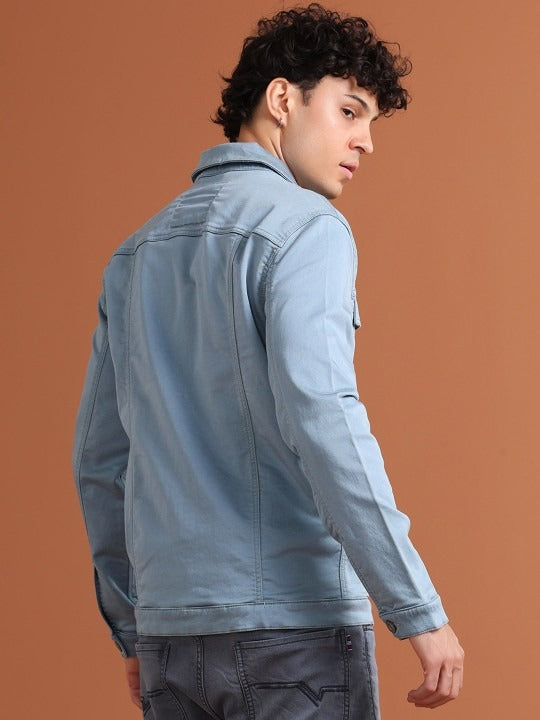 Men Solid Long Sleeves Denim Jacket – Premium Cotton Outerwear for Pakistan’s Urban Style | HARCHIZ