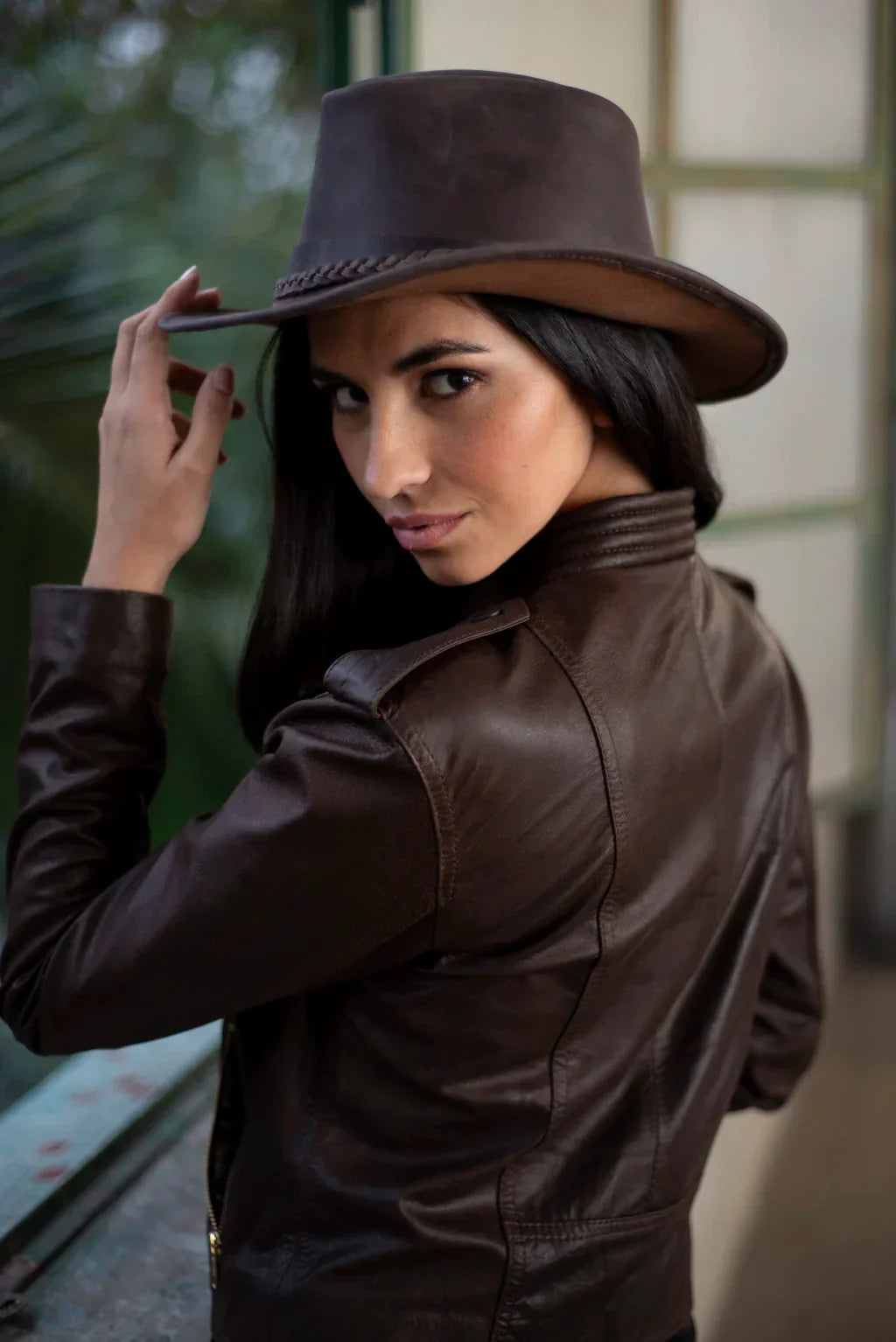 Brown Geneva Biker Leather Jacket