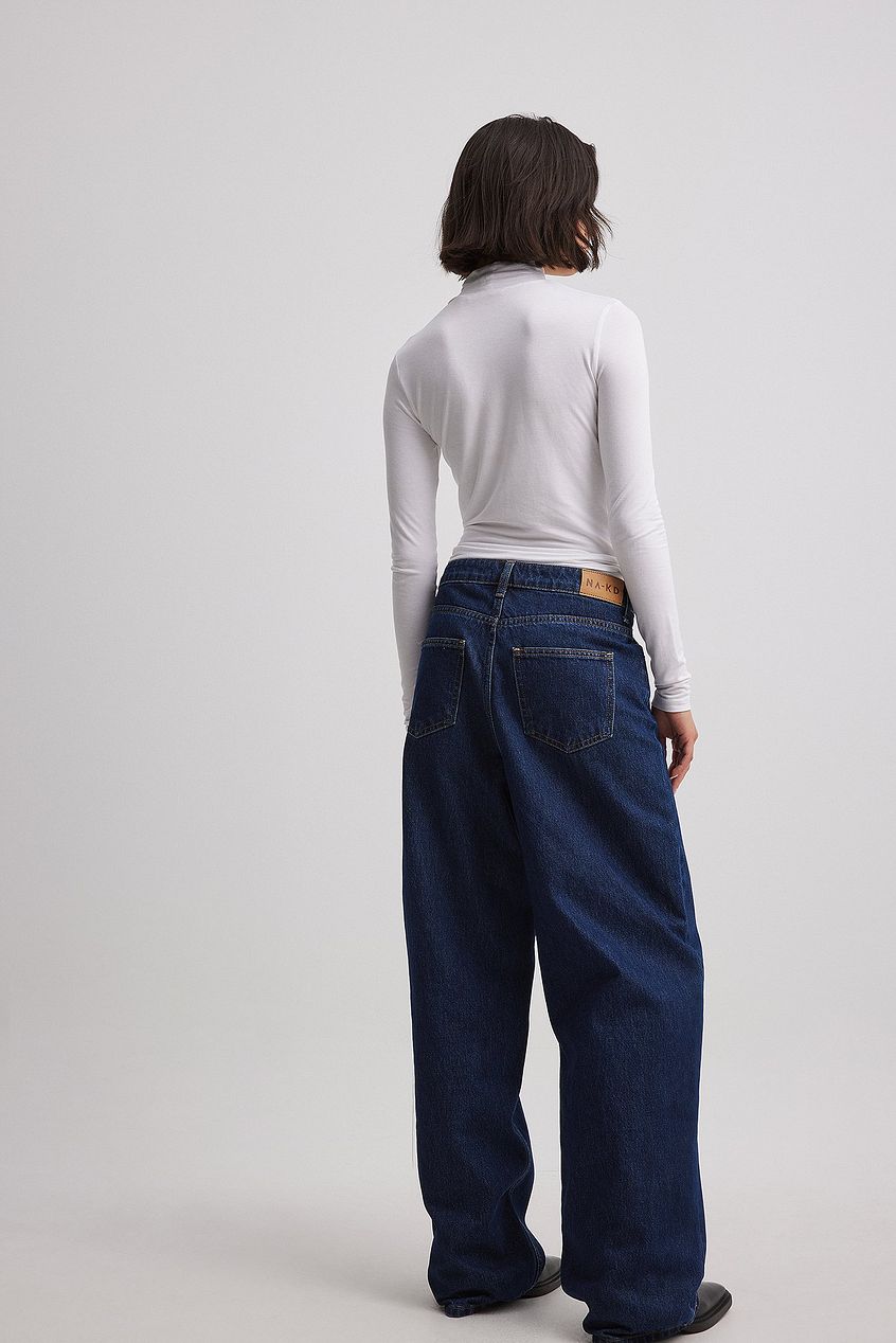 Women Loose Low Waist Long Jeans – Baggy Wide Leg Low-Rise Denim for Pakistan | HARCHIZ