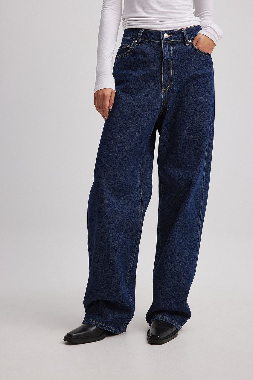 Women Loose Low Waist Long Jeans – Baggy Wide Leg Low-Rise Denim for Pakistan | DOCACCA