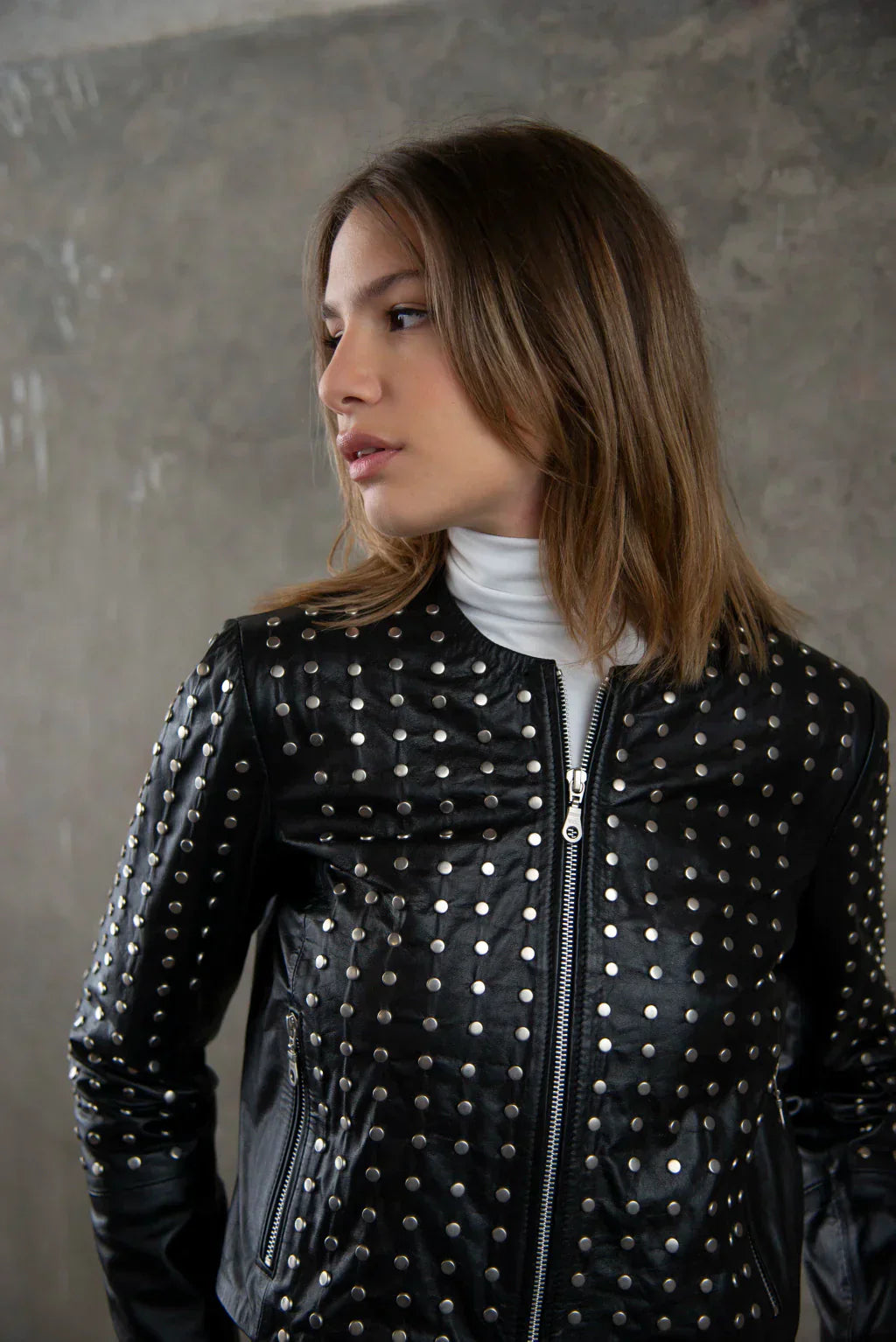 Black Julia Biker Leather Jacket