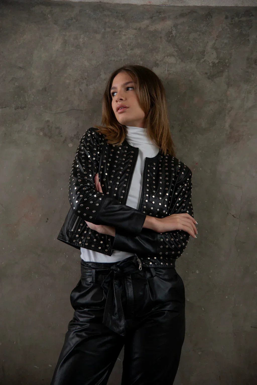 Black Julia Biker Leather Jacket