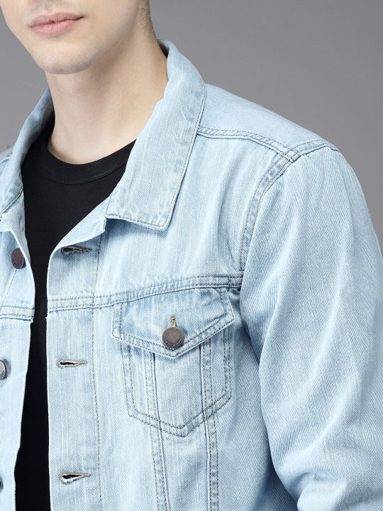 Men Solid Denim Jacket – Classic Outerwear for Pakistani Street Style | HARCHIZ