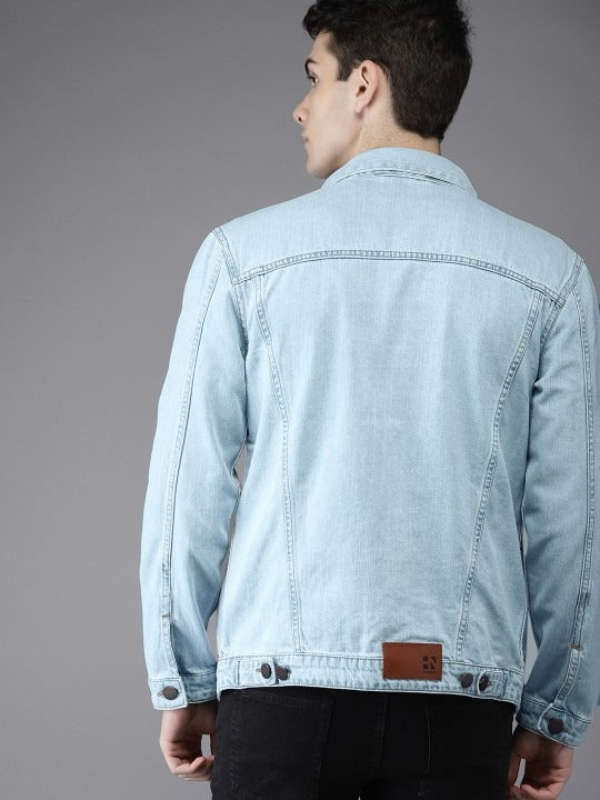 Men Solid Denim Jacket – Classic Outerwear for Pakistani Street Style | HARCHIZ