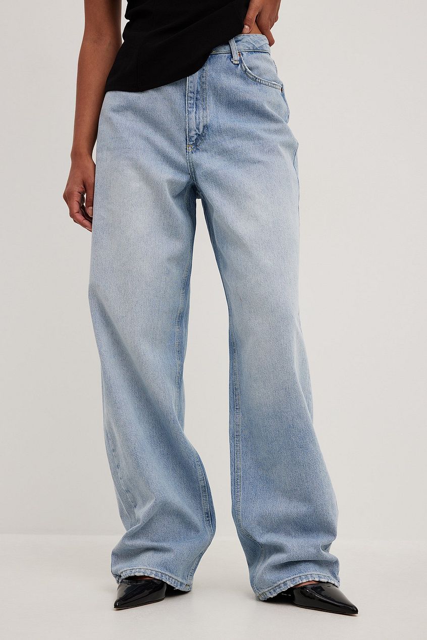 Women Loose Low Waist Long Jeans – Baggy Low-Rise Denim, Relaxed Fit Streetwear | DOCACCA