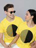 Unisex Yellow Geometrical Printed Casual T-Shirt in Pakistan | DOCACCA