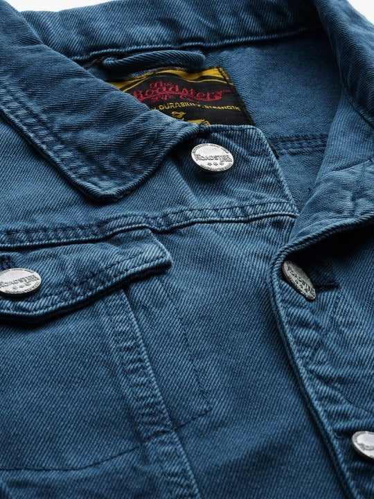 Men Navy Blue Solid Denim Jacket – Versatile Cotton Outerwear for Pakistani Weather | HARCHIZ