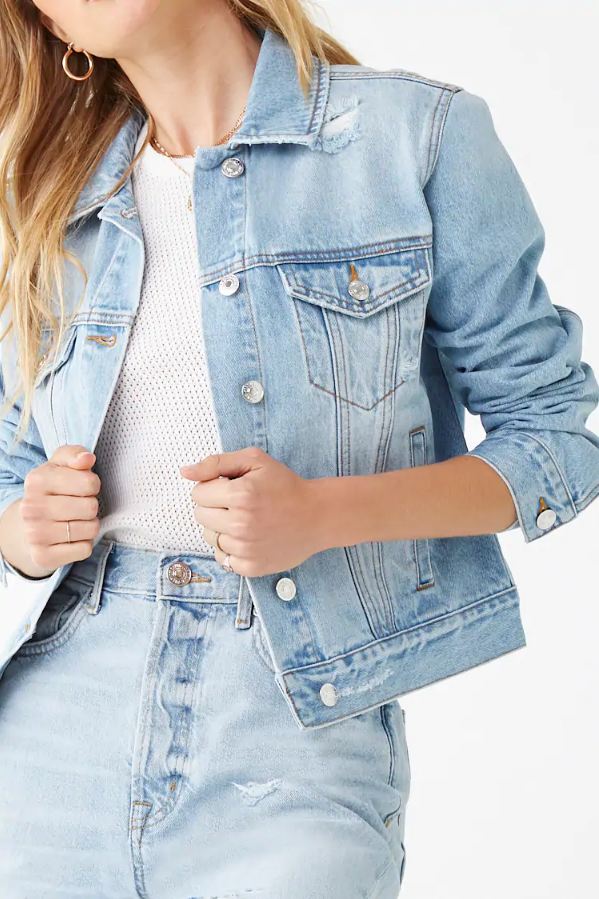 Harchiz Women Light Blue Casual Denim Jacket – Elegant Everyday Style