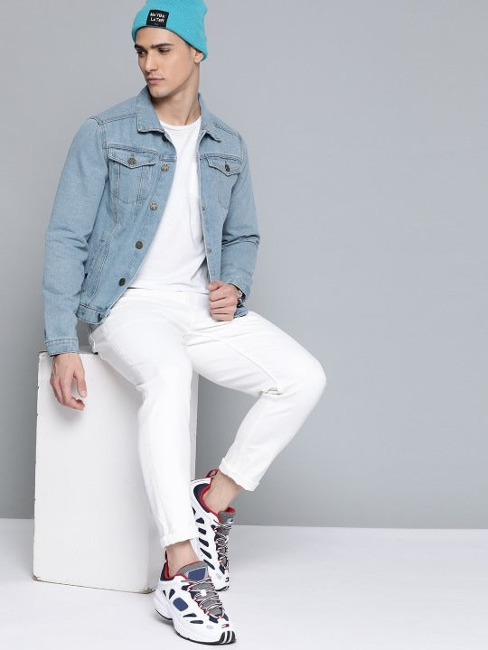 Men Blue Cotton Denim Jacket – Breathable, Stylish Outerwear for All Pakistani Seasons | HARCHIZ