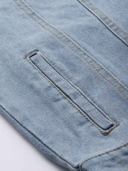 Men Blue Cotton Denim Jacket – Breathable, Stylish Outerwear for All Pakistani Seasons | HARCHIZ