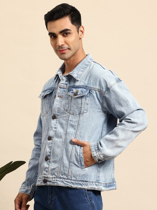 Men Pure Cotton Denim Jacket – Lightweight, Breathable Outerwear for Pakistani Seasons | HARCHIZ