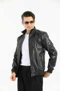 HARCHIZ Roslin Black Leather Jacket For Men's