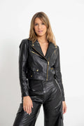 HARCHIZ Jet Black Moto Leather Jacket