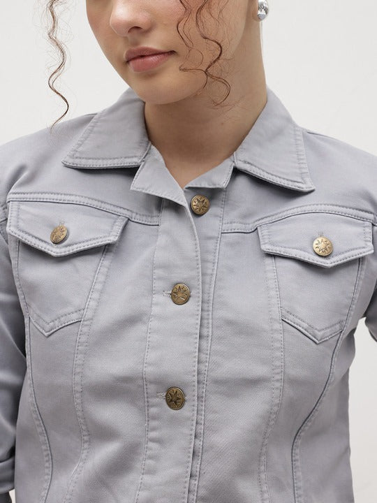 Women Crop Denim Jacket – Trendy Short-Length Outerwear for Pakistani Fashion | HARCHIZ
