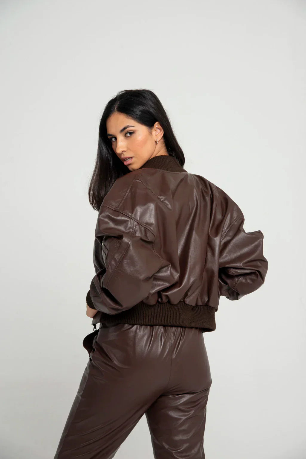 Ace Brown Women Bomber Leather Jacket