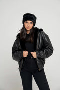 HARCHIZ Black Reversible Women Leather Jacket