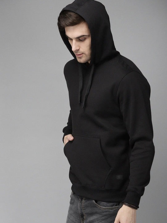 The Lifestyle Co. Men Solid Hooded Regular Pullover Sweatshirt – Cotton Fleece Hoodie for Winter in Pakistan