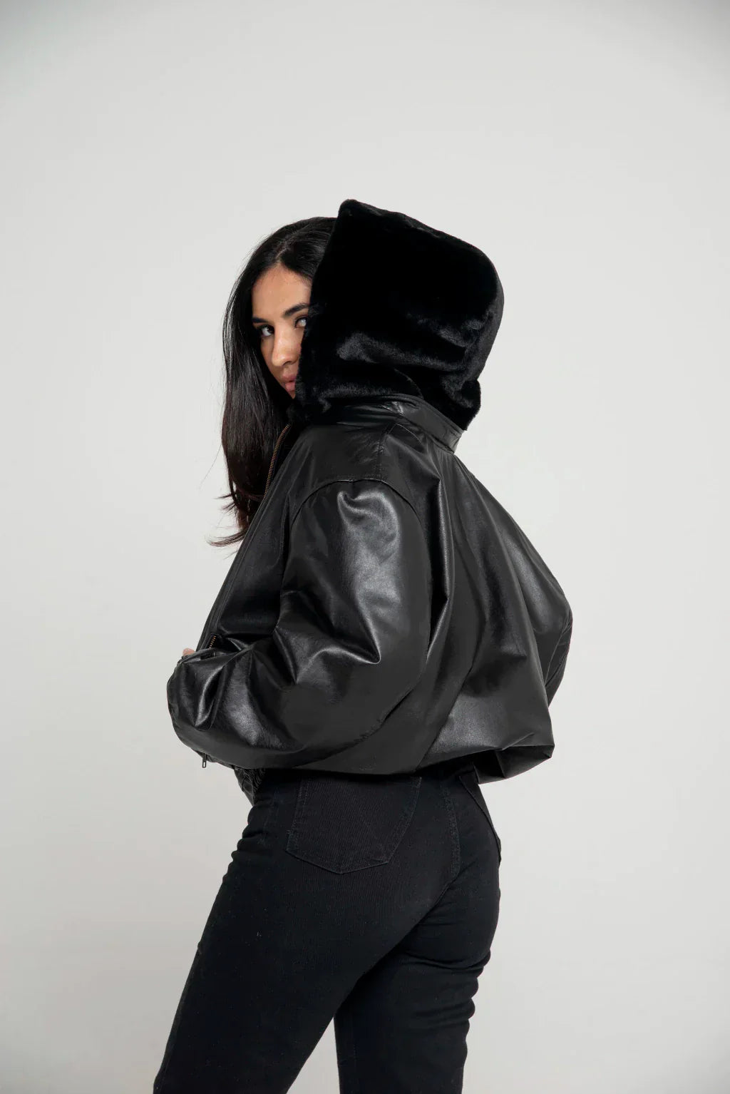 Ace Black Reversible Women Leather Jacket