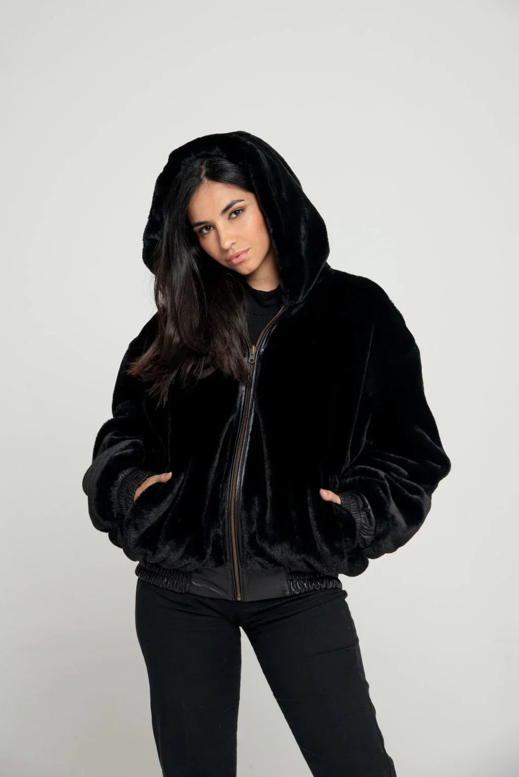 Ace Black Reversible Women Leather Jacket