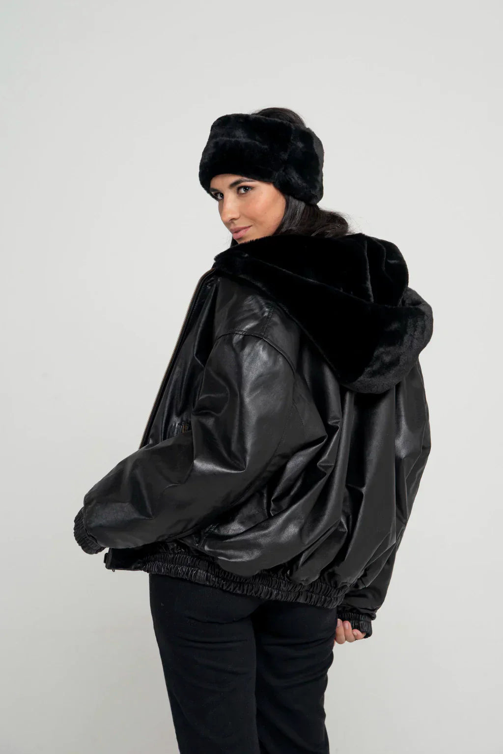 Ace Black Reversible Women Leather Jacket