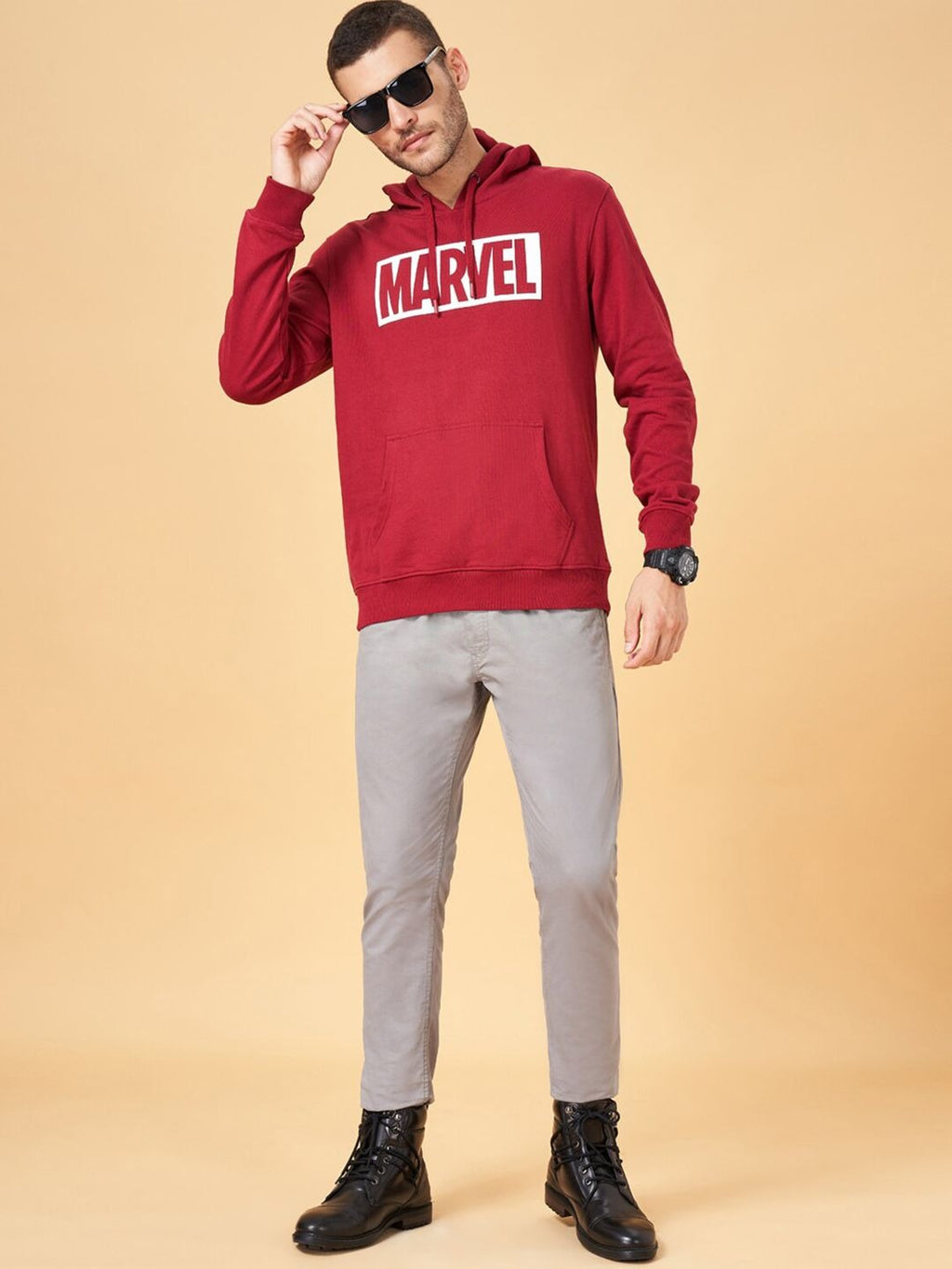 Marvel Printed Hooded Cotton Sweatshirt for Men – Stylish & Comfortable Hoodie in Pakistan