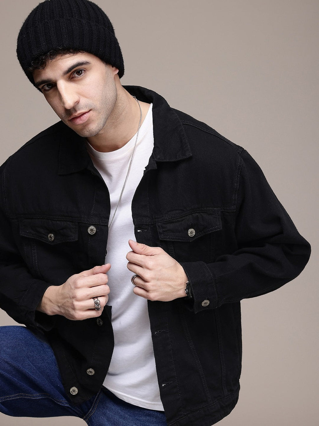 The Life Co. Oversized Trucker Pure Cotton Denim Jacket – Stylish Streetwear for Men in Pakistan | HARCHIZ