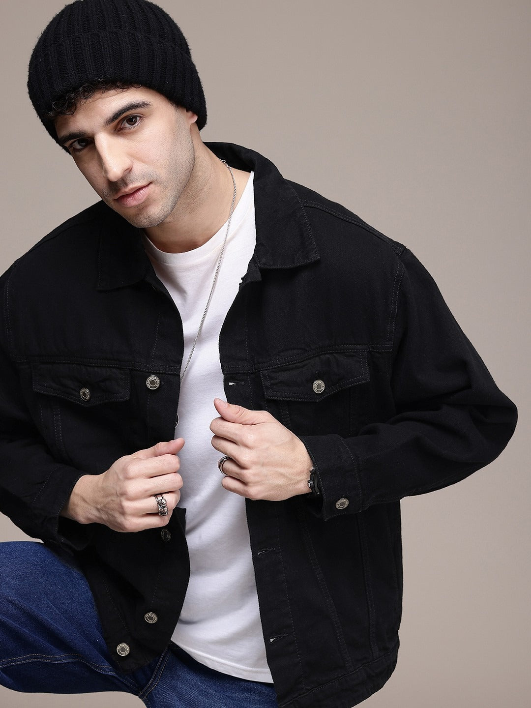 The Life Co. Oversized Trucker Pure Cotton Denim Jacket – Stylish Streetwear for Men in Pakistan | HARCHIZ