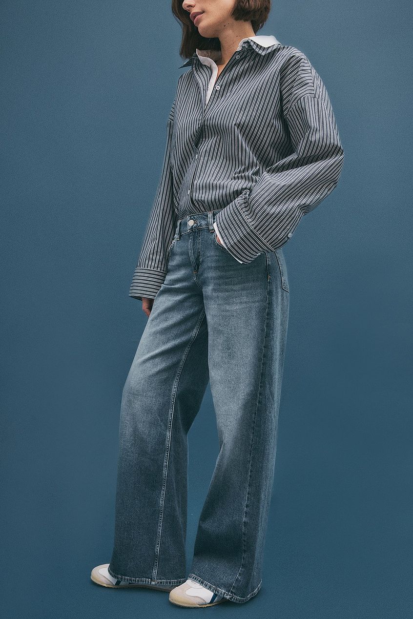 Women Low Waist Wide Leg Denim – Low-Rise Wide Leg Baggy Jeans for Pakistani Streetwear | HARCHIZ
