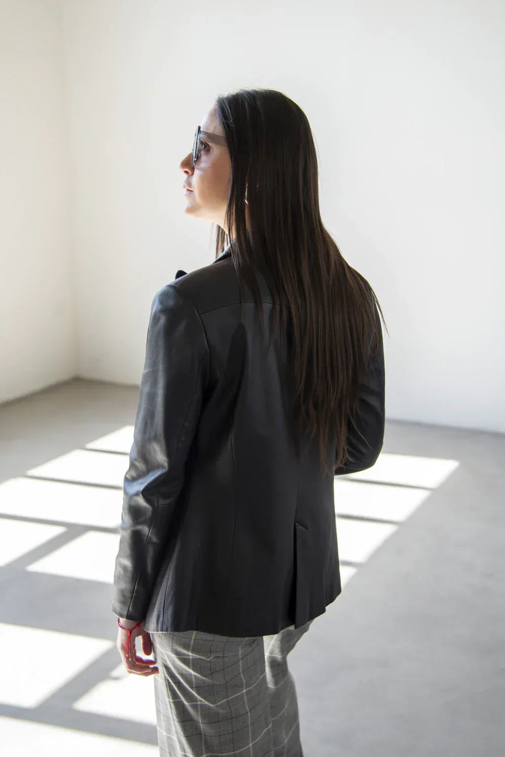 Black Leather Blazer For Women