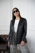 HARCHIZ Black Leather Blazer For Women