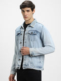 Washed Spread Collar Long Sleeves Denim Jacket for Men – Trendy, Breathable Outerwear for Pakistan | HARCHIZ