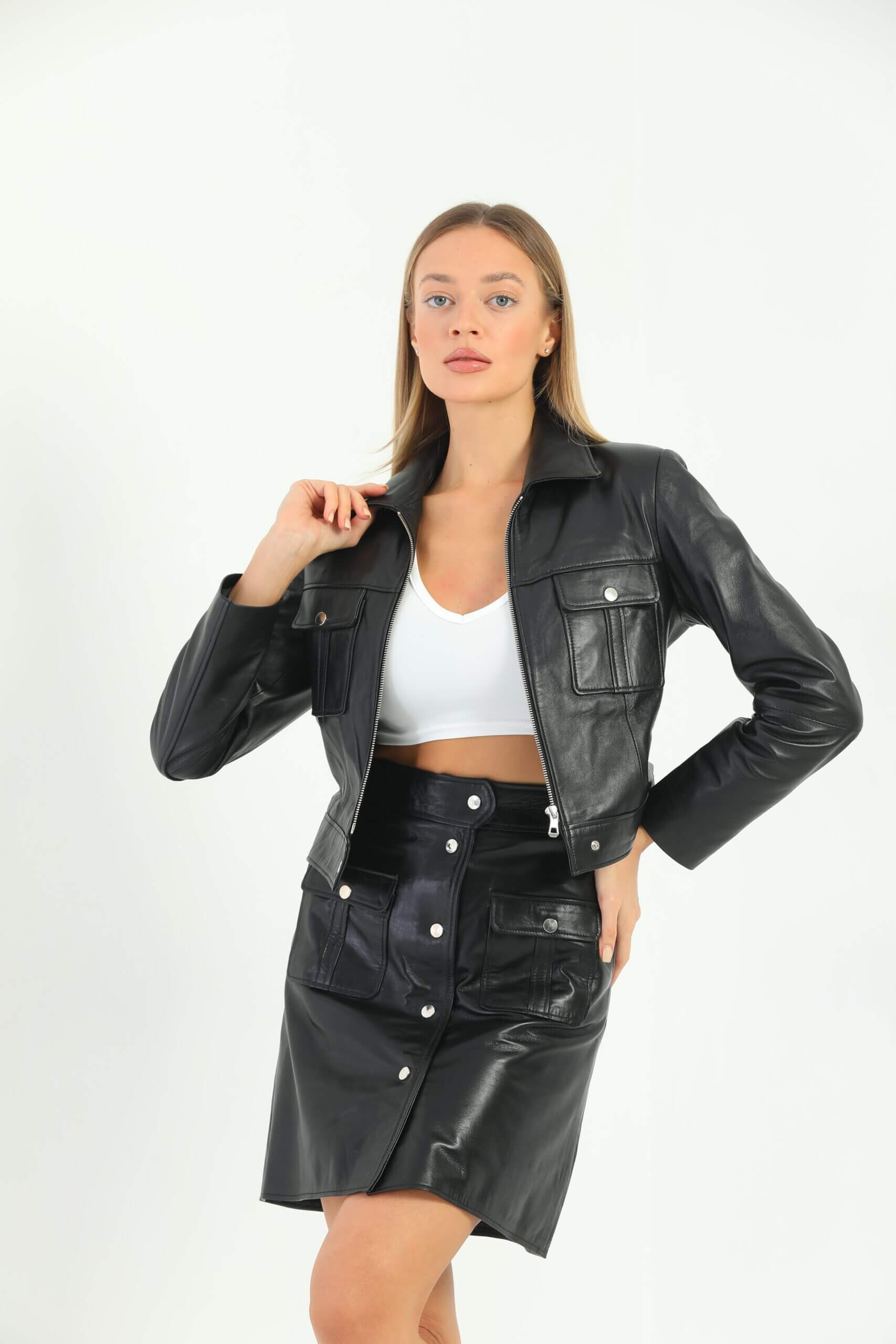 Astrid Black Leather Jacket Women