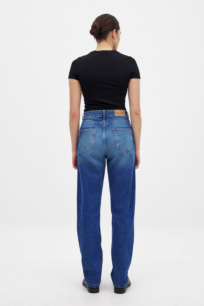 Women Straight High Waist Jeans – High-Rise Straight Leg Denim for Everyday Pakistan | HARCHIZ