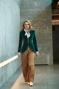 HARCHIZ Green Velvet Women Blazer Pierre