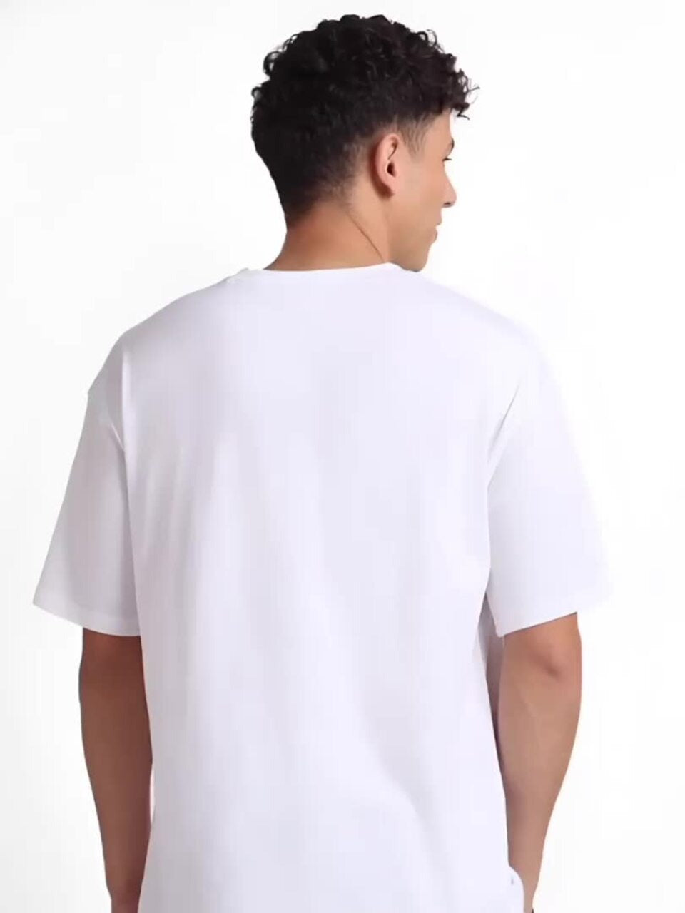 Round Neck Oversized Cotton T-Shirt for Men – Short Sleeves Casual Tee | HARCHIZ