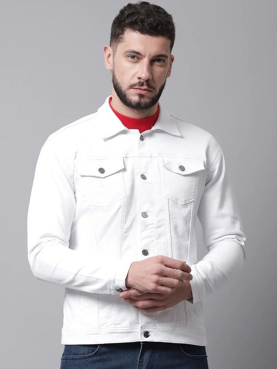 Men Running Denim Jacket by HARCHIZ – Lightweight, Breathable Street Style for Active Pakistani Lifestyles