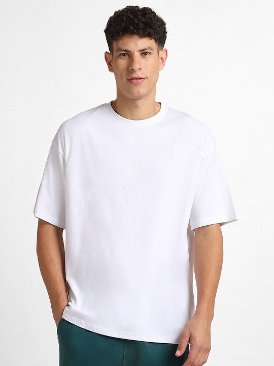 Round Neck Oversized Cotton T-Shirt for Men – Short Sleeves Casual Tee | HARCHIZ