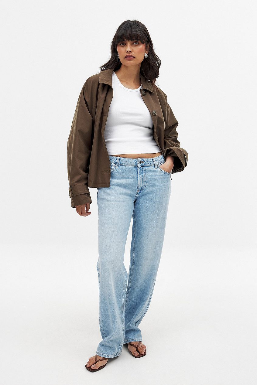Women Straight Low Waist Jeans – Low-Rise Straight Leg Denim, Street-Ready Comfort | HARCHIZ