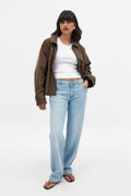 Women Straight Low Waist Jeans – Low-Rise Straight Leg Denim, Street-Ready Comfort | HARCHIZ