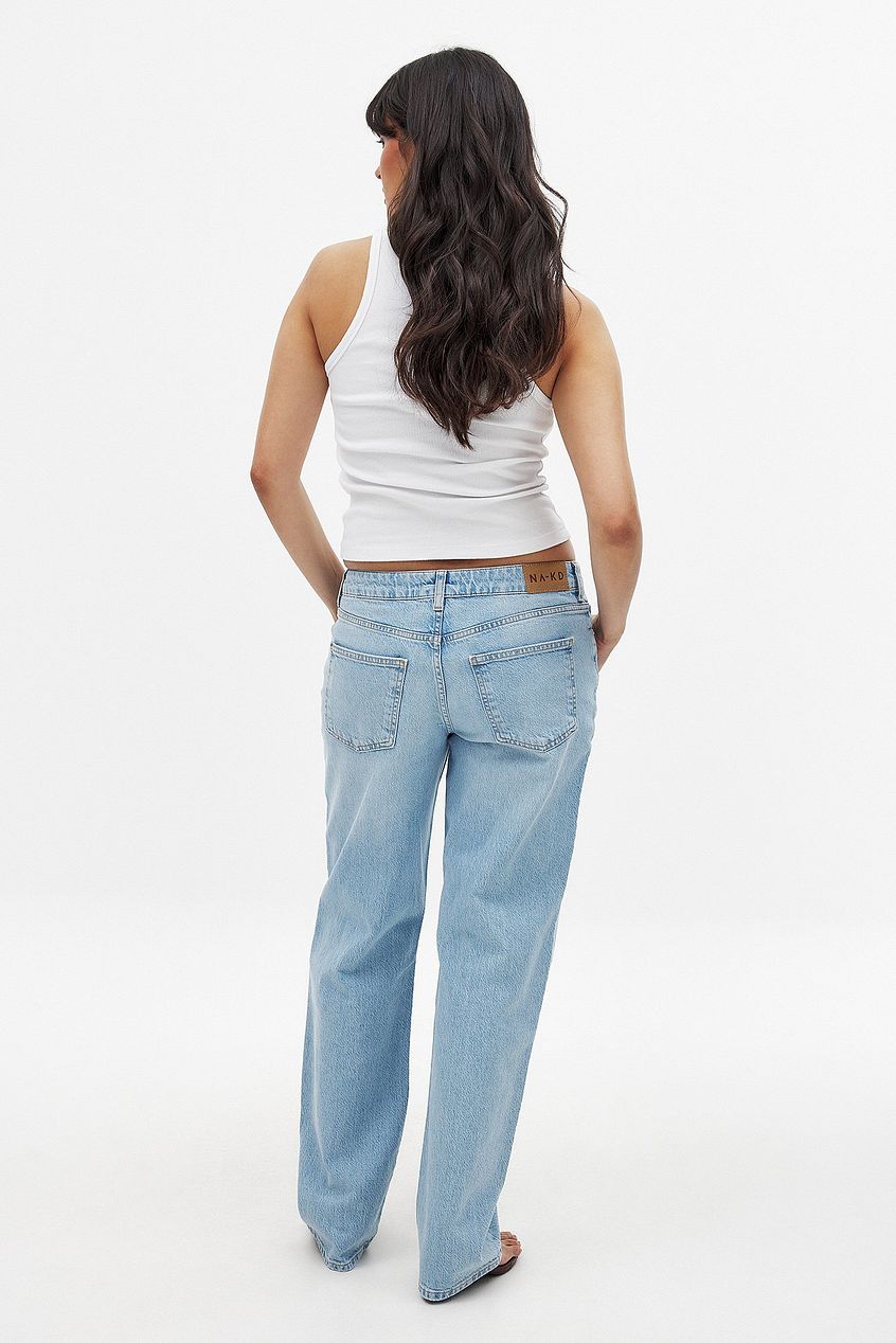 Women Straight Low Waist Jeans – Low-Rise Straight Leg Denim, Street-Ready Comfort | HARCHIZ