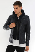 HARCHIZ Luca Hooded Genuine Leather Jacket