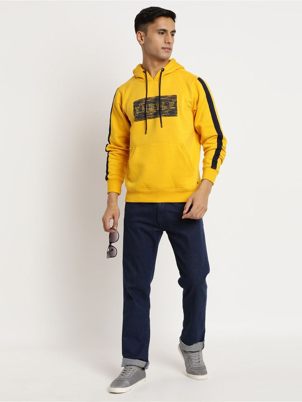 Men Typography Printed Hooded Sweatshirt – Stylish Cotton Hoodie for Winter in Pakistan | HARCHIZ