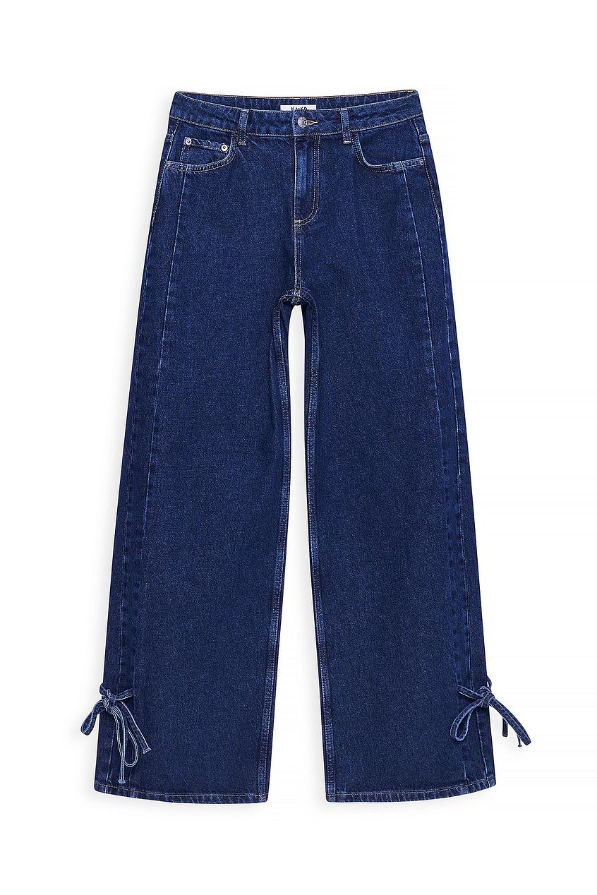 Women Tie Detail Denim Jeans – Tie-Front Waist Denim, Adjustable Fit & Fusion Style | HARCHIZ