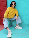 Women Yellow Hooded Hoodie — Bright Cotton Pullover with Kangaroo Pocket | HARCHIZ Pakistan